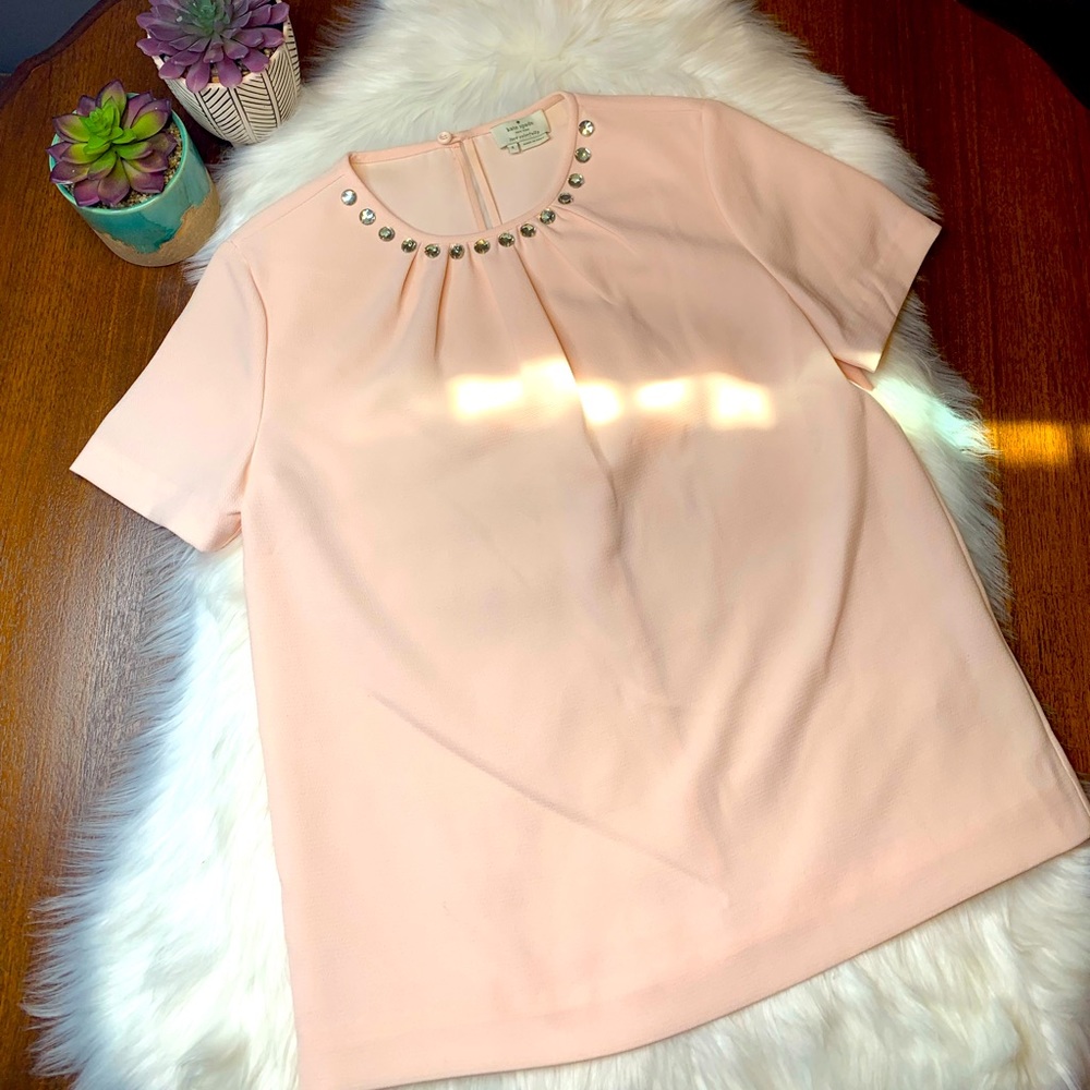 Kate Spade Pale Pink Embellished Top